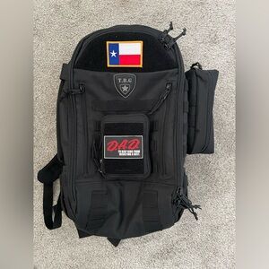 Black Tactical Backpack with Patches Bundle